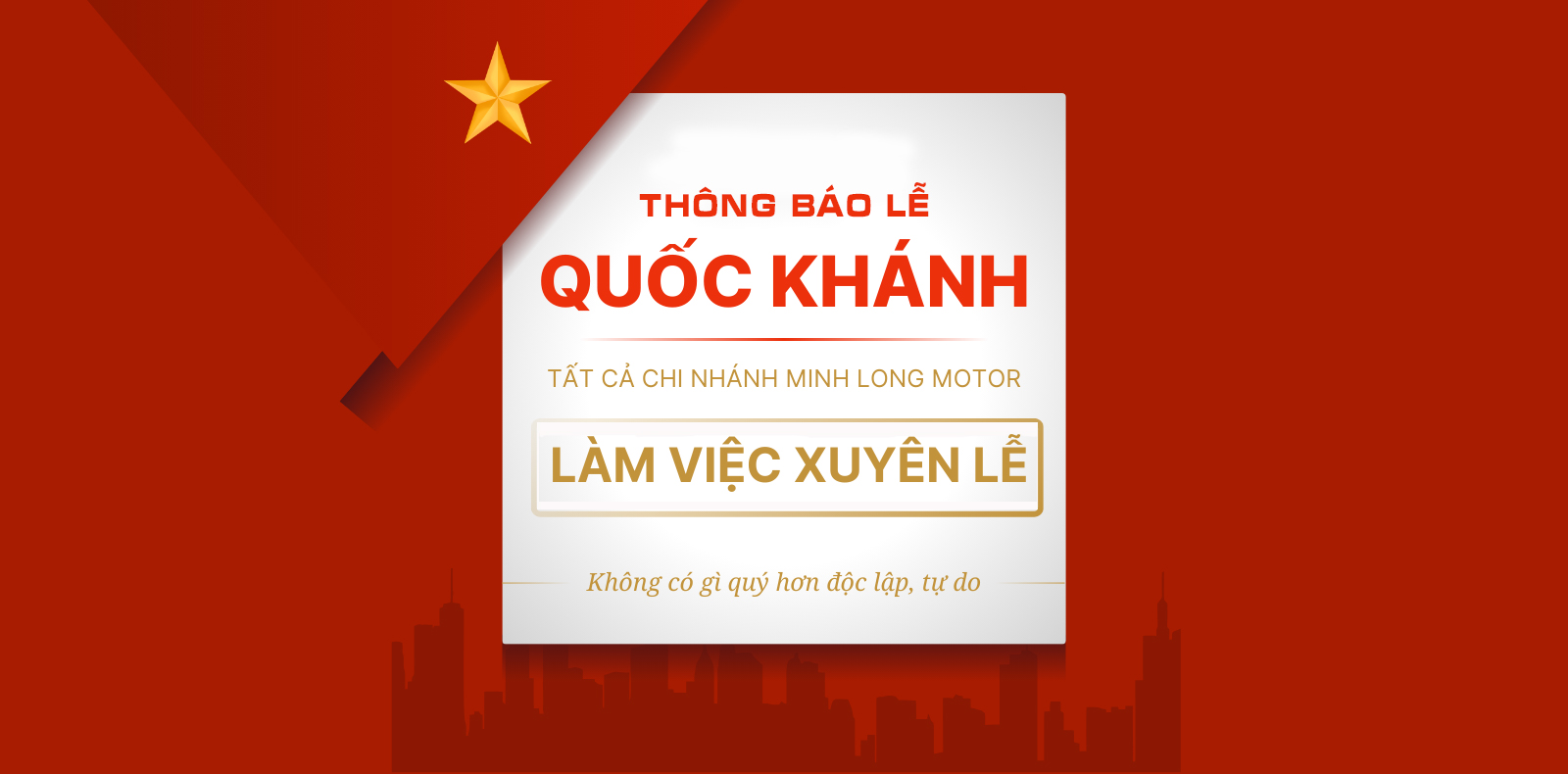 Thông báo nghỉ lễ 02/09