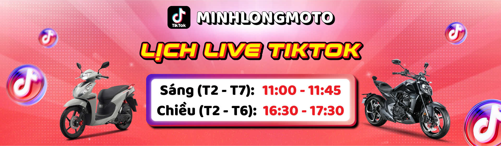 Lịch livestream tiktok minh long motor